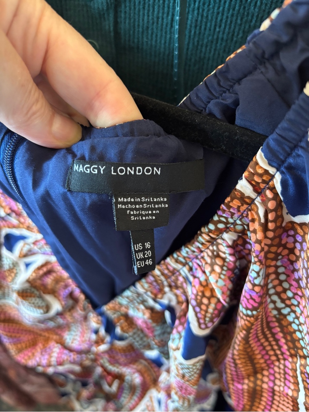 Maggy London Navy Floral Puff-Sleeve Midi Dress - Picture 9 of 10